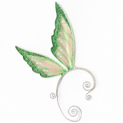 Кафф крылья феи зеленый серьги